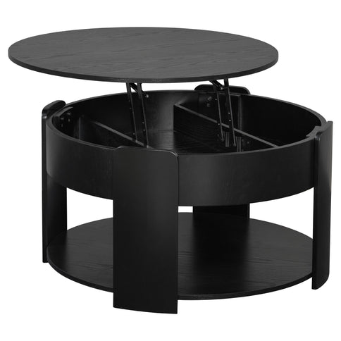 Round Lift Top Coffee Table With Hidden Storage