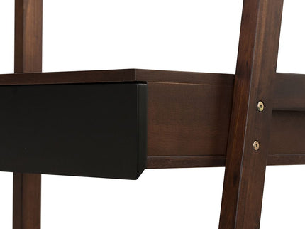 Ladder Desk, Ladder Style Display Shelf - Natural Wood / Brown