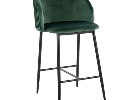 Fran - Pleated Waves Contemporary, Fixed Height Counter Stool (Set of 2)
