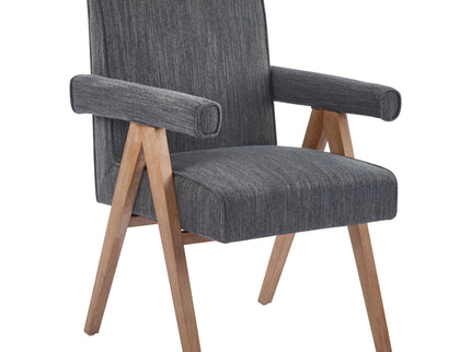 Contemporary Poppy Fabric Dining Armchair With Rubberwood Legs