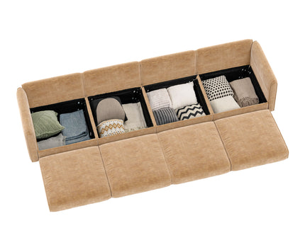 Stylish Sofa With Storage Seat And Cylindrical Backrest