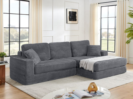Modern Minimalist L Shape Modular Sectional Sofa, Couch
