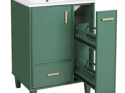 Bathroom Vanity With Sink, Deep Drawer, Door Shelf, 2 Tier Basket