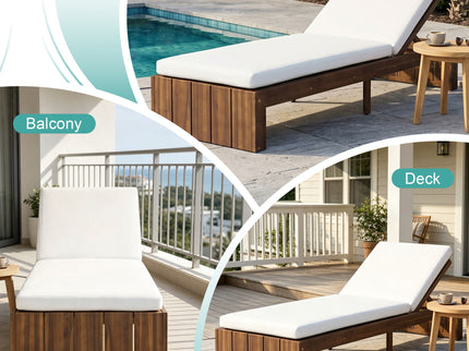 Adjustable Outdoor Chaise Lounge Patio Recliner With Removable Cushion