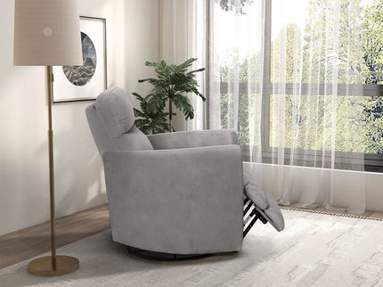 Lawson - Swivel Glider Suede Recliner Chair - Latte