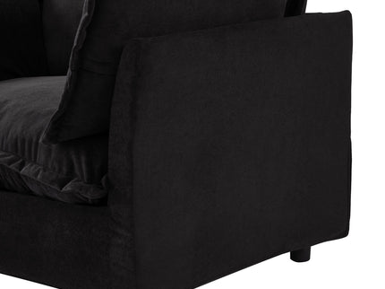 Modern Cozy Upholstered Armchair Sofa With Movable Ottoman