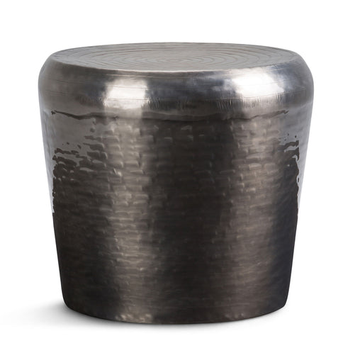 Troy - Metal Accent Table - Antique Silver