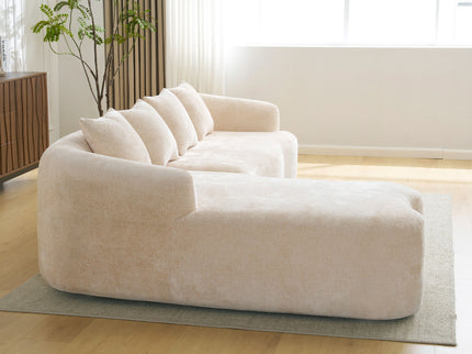 Modular L-Shape Sectional Sofa With Curved Chaise