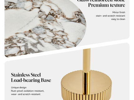 End Table For Living Rooms - Gold / White