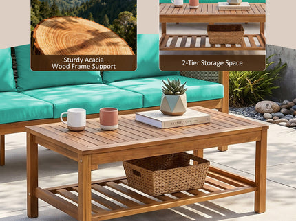 Patio Set Outdoor With Coffee Table And Cushions
