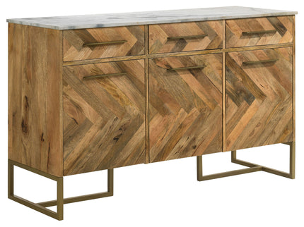 Paloma - 3 Door Herringbone Accent Cabinet - Natural