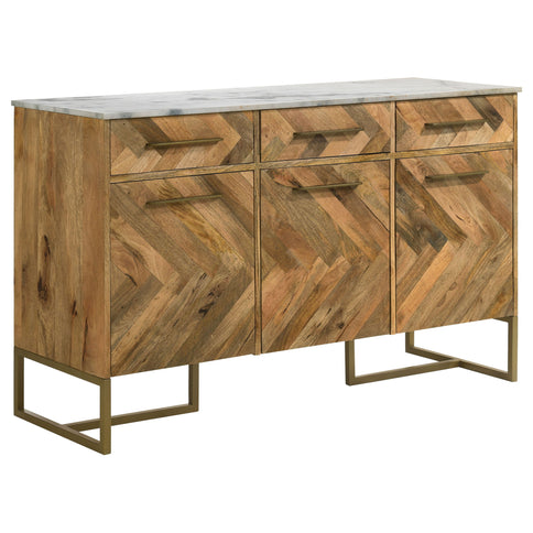 Paloma - 3 Door Herringbone Accent Cabinet - Natural