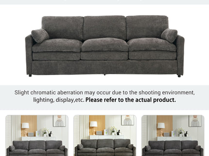 Cozy Upholstered 3 Seater Sofa With Double Cushion