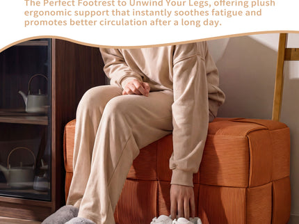 Modern Ottoman Foot Rest With Woven Design