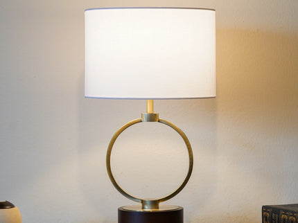 Bedroom Table Lamp With Circular Design - White