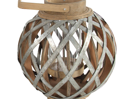 Decorative Lantern With Handle, Wooden Lantern For Indoor Outdoor, Home Garden, Wedding - Silver