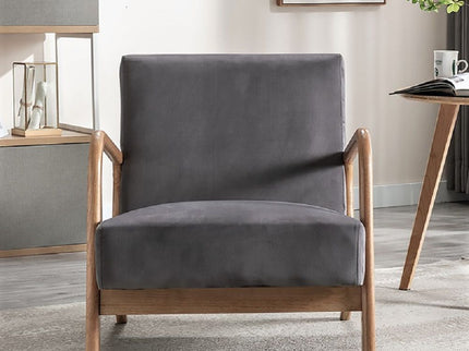 Classic Mid-Century Modern Accent Chairs, Open Framed Armchair With Cushioning