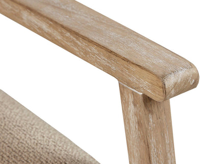 Chair With Cane Inset Back And Upholstered Seat - Light Brown