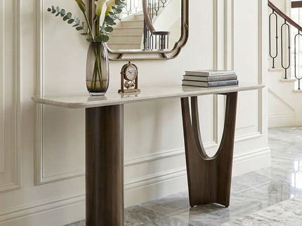 Console Table - Antique Bronze / Beige