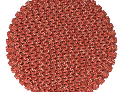 Wynne - Round Knitted Outdoor / Indoor Pouf - Orange