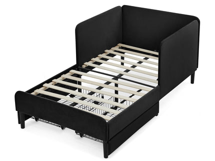 Upholstered Platform Bed Frame With 2 Storage Drawers And Adjustable Sofa Bed