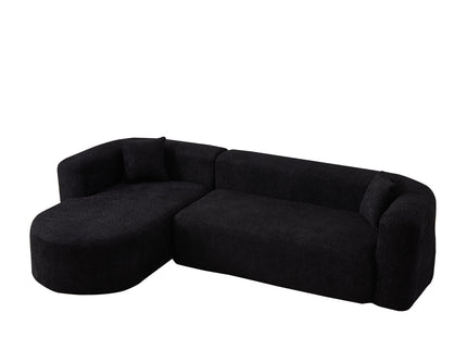 L - Shape Boneless Cloud Couch With 2 Throw Pillows For Living Room
