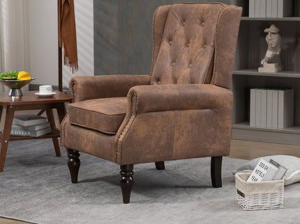Modern Accent Armchair With Sturdy Wood Legs