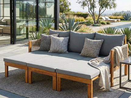 Outdoor 3 Seat Patio Sunbed