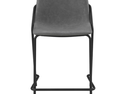 Counter Height Stools With Footrest (Set of 2) - Gray / Black