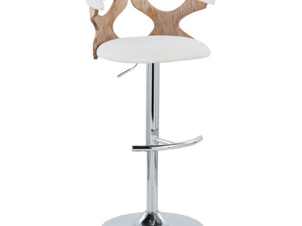 Gardenia - Contemporary Adjustable Barstool With Swivel / Rounded T Footrest (Set of 2)