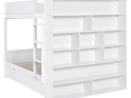 Bunk Bed With 2 Drawers And Multi Layer Cabinet
