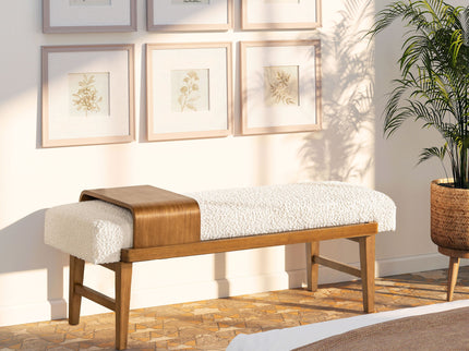 Billie - Modern Telephone Bench With Sliding Shelf - Ivory White