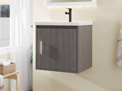Floating Bathroom Vanity Combo, Wall Mounted Cabinet With Sink & Soft Close Doors For Small Bathrooms