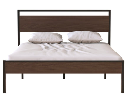 Ceres - Metal Bed With Wood Headboard & Footboard