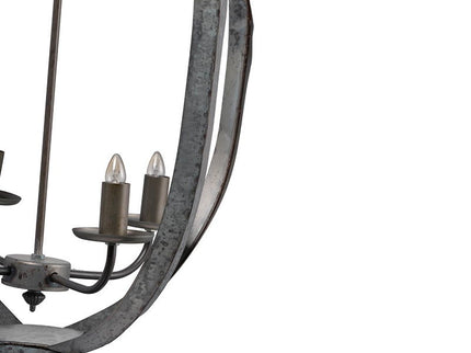 4 Light Metal Chandelier, Hanging Light Fixture With Adjustable Chain For Kitchen, Bulb Not Included - Gray