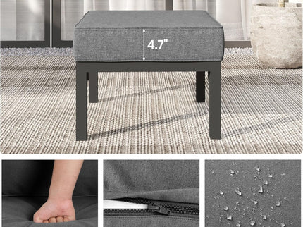 Patio Ottomans With Cushions, All-Weather Footrests (Set of 2)