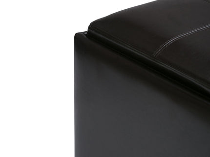 Avalon - Square Coffee Table Storage Ottoman - Tanners Brown