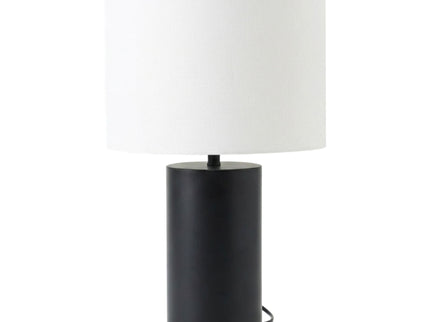 Aura - Table Lamp With On / Off Switch Block Base - Black / White