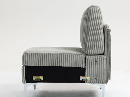 Single Couch Modular Armless Accent Chair With Back Cushion