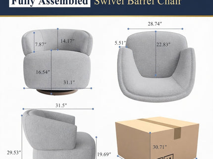 Swivel Barrel Accent Oversized Club Chair