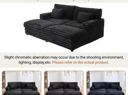 Oversized Double Chaise Lounge Sofa Bed With USB Ports And Cup Holders