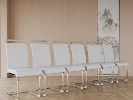 Modern Dining Chairs With Padded Seat, High Back