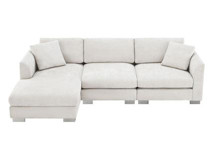 Modern Cloud Sectional Sofa L Shaped Luxury Couch Set With 2 Free Pillows 4 Seat With Oversized Chaise
