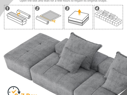 Modern Oversized Diy Combination Modular Sectional Sofa With Pillows
