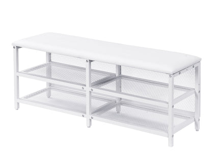 Platform Bed With 2 Tier Storage Shelves, Storage Cabinet