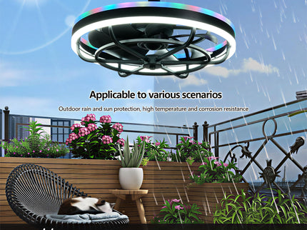 Ceiling Fan Light LED Light Source And Remote Control, 3000 - 6500K Dimmable LED Fan Light, 6 Speeds, For Living Room - Matte Black