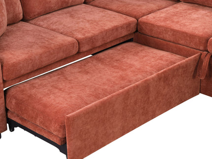 Modern L Shaped Sectional Sofa Bed With Hidden Storage Upholstery