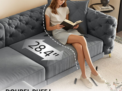 3 In 1 Convertible Sleeper, Deep Seat Pull Out Sofa Bed, Button Tufted