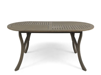Outdoor Table With Smooth Lines, Slat Top