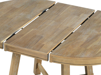 Gia - Round Extendable Dining Table With 16" Leaf Wood